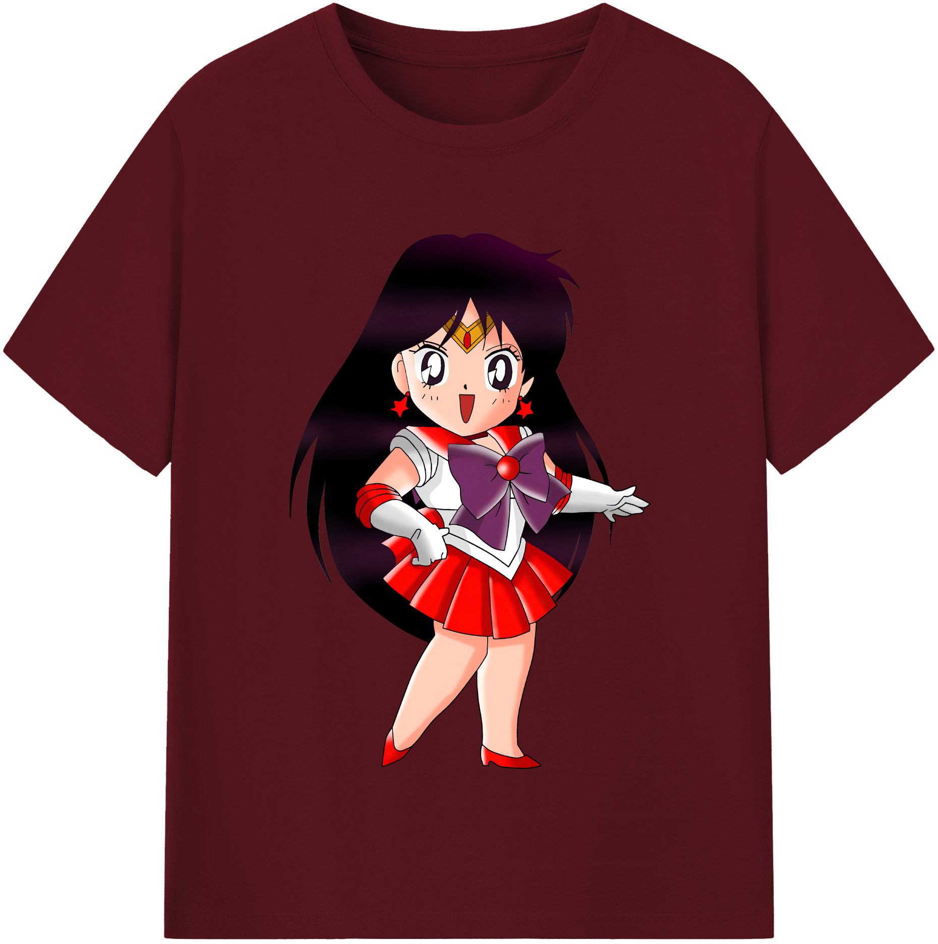 （画像用） 美少女戦士セーラームーン 火野レイ ひの レイ Sailor Moon Hino Rei （セーラーマーズ,Sailor Mars） 綿100％半袖Tシャツ（フロントプリント）